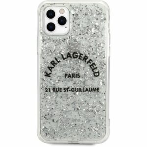 Karl Lagerfeld St.Guillaume Glitter kryt iPhone 11 Pro silver