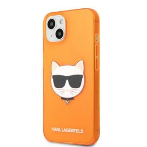 KLHCP12LCHTRO Karl Lagerfeld TPU Choupette Head Kryt pro iPhone 12 Pro Max 6.7 Fluo Orange
