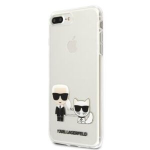 KLHCI8LCKTR Karl Lagerfeld Glitter Signature Kryt pro iPhone 7/8 Plus Transparent