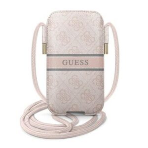 Guess PU 4G Printed Stripe Pouch S/M Pink