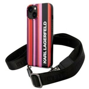 KARL LAGERFELD COLOR STRIPES STRAP KLHCP14LSTSTP iPhone 14 Pro Pink