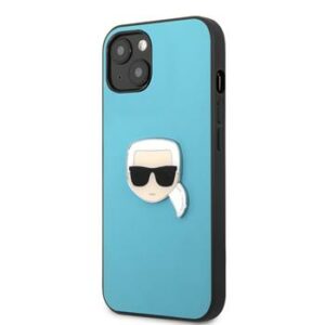 Karl Lagerfeld PU Leather Karl Head Zadní Kryt pro iPhone 13 mini Blue