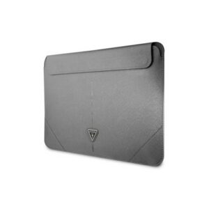 Guess Saffiano Triangle Metal Logo Computer Sleeve 13/14″ Silver