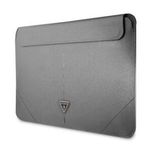 Guess Saffiano Triangle Metal Logo Computer Sleeve 16″ Silver