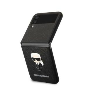 Karl Lagerfeld PU Saffiano Ikonik Kryt pro Samsung Galaxy Z Flip 4 Black