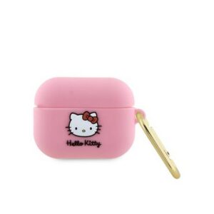 Hello Kitty Liquid Silicone 3D Kitty Head Logo Pouzdro pro AirPods Pro Pink