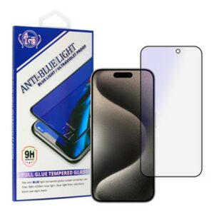 ANTI-BLUE FULL GLUE Tvrzené sklo iPhone 15 Pro Max