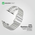 AMAZING THING náhradní pásek Apple Watch 45/49mm TITAN STEEL BAND TSE49GY Silver